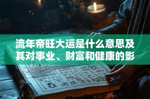 流年帝旺大运是什么意思及其对事业、财富和健康的影响 流年帝旺大运是什么意思及其对事业、财富和健康的影响