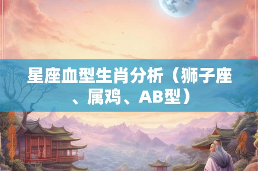 星座血型生肖分析（狮子座、属鸡、AB型）