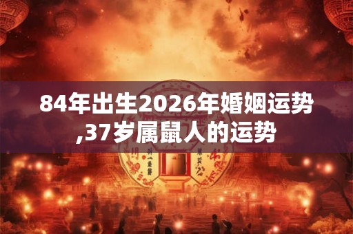 84年出生2026年婚姻运势,37岁属鼠人的运势
