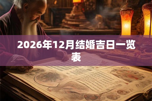 2026年12月结婚吉日一览表 2026年12月结婚吉日一览表