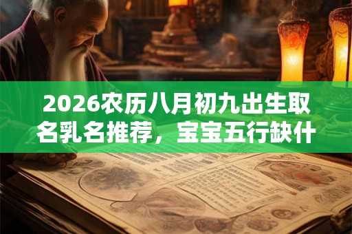 2026农历八月初九出生取名乳名推荐,宝宝五行缺什么? 2026农历八月初九出生取名乳名推荐,宝宝五行缺什么?