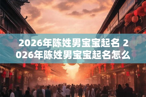 2026年陈姓男宝宝起名 2026年陈姓男宝宝起名怎么选
