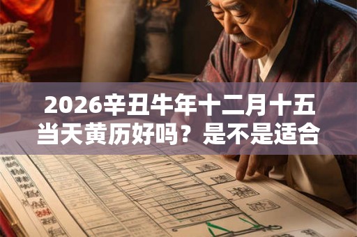 2026辛丑牛年十二月十五当天黄历好吗?是不是适合出行的日子? 2026辛丑牛年十二月十五当天黄历好吗?是不是适合出行的日子?