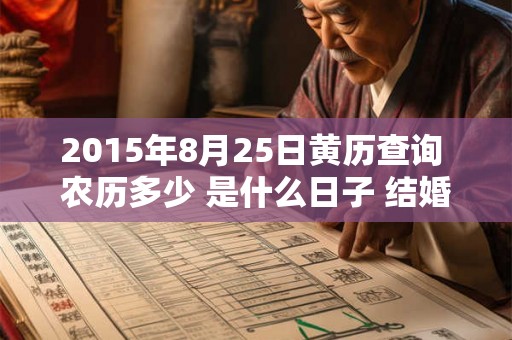 2015年8月25日黄历查询 农历多少 是什么日子 结婚吉时