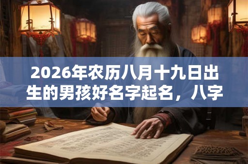 2026年农历八月十九日出生的男孩好名字起名，八字取名大全
