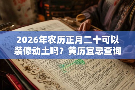 2026年农历正月二十可以装修动土吗？黄历宜忌查询
