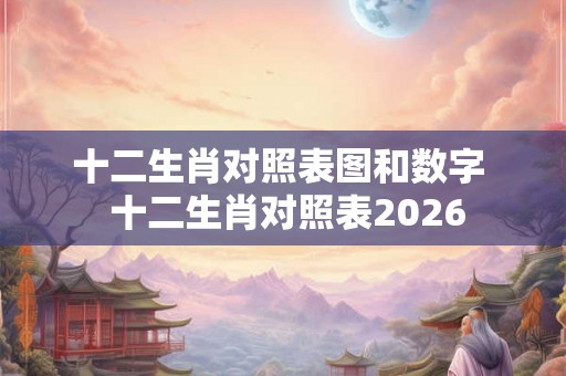 十二生肖对照表图和数字  十二生肖对照表2026