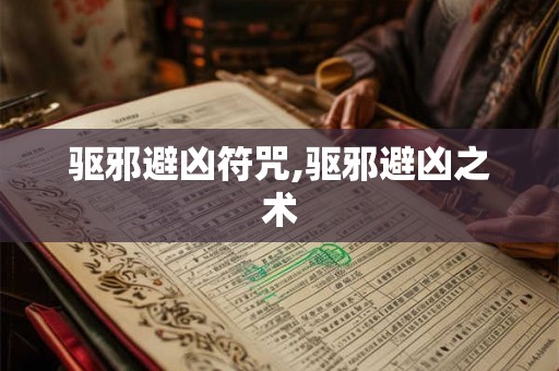 驱邪避凶符咒,驱邪避凶之术