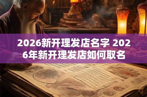 2026新开理发店名字 2026年新开理发店如何取名 2026新开理发店名字 2026年新开理发店如何取名