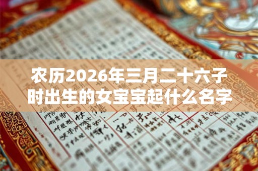 农历2026年三月二十六子时出生的女宝宝起什么名字好听，五行属什么