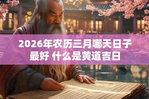 2026年农历三月哪天日子最好 什么是黄道吉日