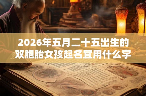 2026年五月二十五出生的双胞胎女孩起名宜用什么字，五行属什么