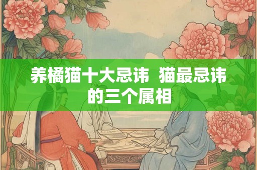 养橘猫十大忌讳  猫最忌讳的三个属相