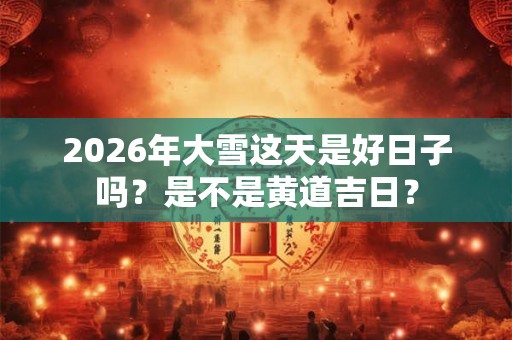 2026年大雪这天是好日子吗？是不是黄道吉日？