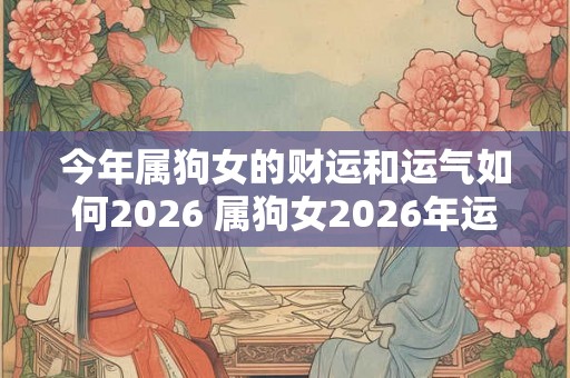 今年属狗女的财运和运气如何2026 属狗女2026年运势好不好 今年属狗女的财运和运气如何2026 属狗女2026年运势好不好