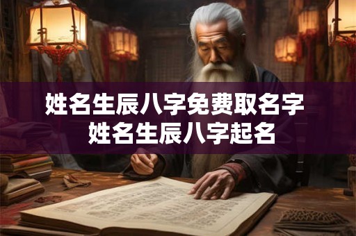 姓名生辰八字免费取名字  姓名生辰八字起名