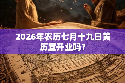2026年农历七月十九日黄历宜开业吗？