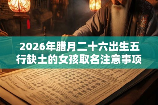 2026年腊月二十六出生五行缺土的女孩取名注意事项