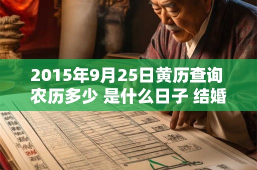 2015年9月25日黄历查询 农历多少 是什么日子 结婚吉时 2015年9月25日黄历查询 农历多少 是什么日子 结婚吉时
