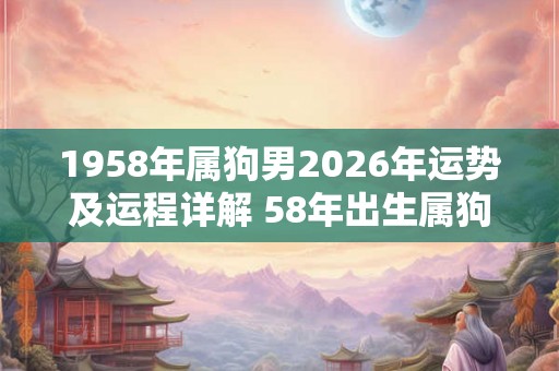1958年属狗男2026年运势及运程详解 58年出生属狗人2026全年每月运势男性