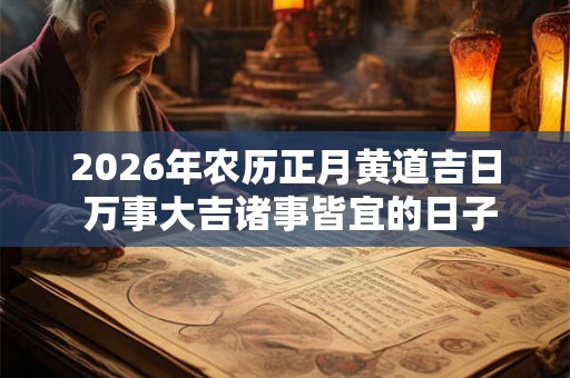 2026年农历正月黄道吉日 万事大吉诸事皆宜的日子 2026年农历正月黄道吉日 万事大吉诸事皆宜的日子