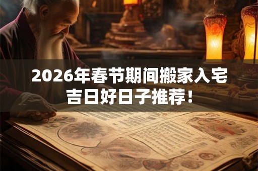 2026年春节期间搬家入宅吉日好日子推荐！