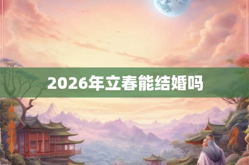 2026年立春能结婚吗