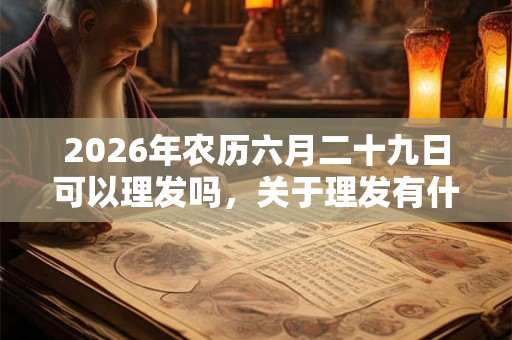2026年农历六月二十九日可以理发吗,关于理发有什么常识? 2026年农历六月二十九日可以理发吗,关于理发有什么常识?