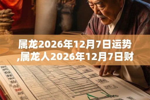 属龙2026年12月7日运势,属龙人2026年12月7日财运,生肖龙2026年12月7日运势