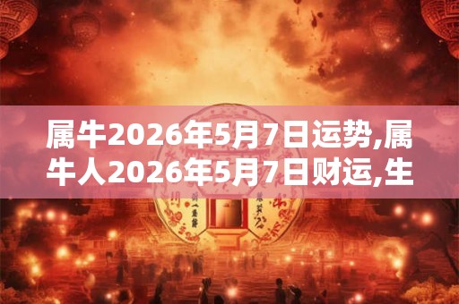 属牛2026年5月7日运势,属牛人2026年5月7日财运,生肖牛2026年5月7日运势