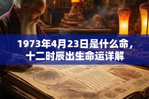 1973年4月23日是什么命，十二时辰出生命运详解