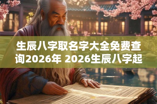 生辰八字取名字大全免费查询2026年 2026生辰八字起名