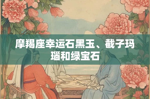摩羯座幸运石黑玉、截子玛瑙和绿宝石