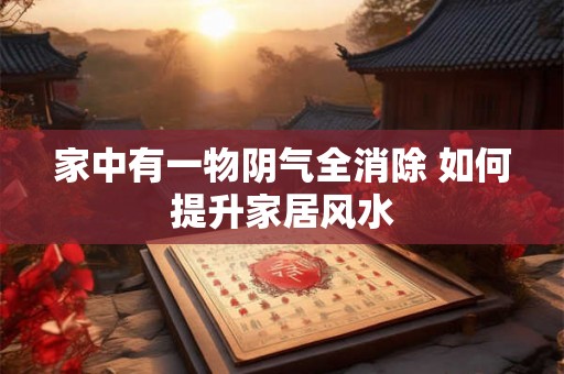 家中有一物阴气全消除 如何提升家居风水 家中有一物阴气全消除 如何提升家居风水