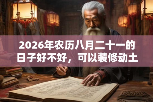 2026年农历八月二十一的日子好不好，可以装修动土吗？