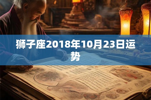 狮子座2018年10月23日运势