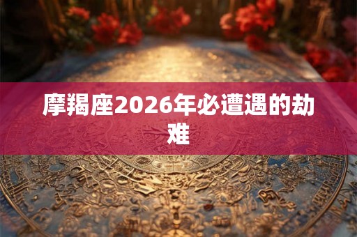 摩羯座2026年必遭遇的劫难