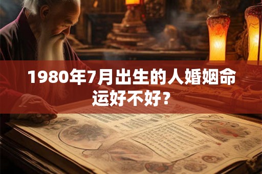 1980年7月出生的人婚姻命运好不好？