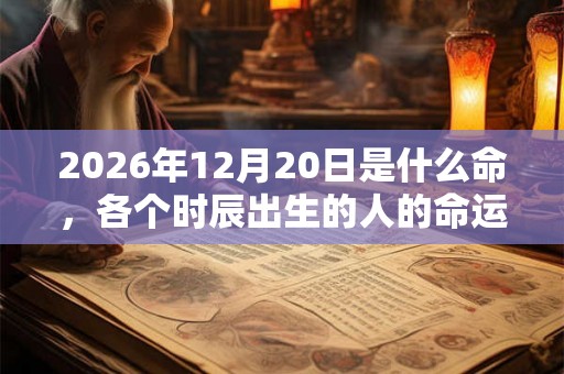 2026年12月20日是什么命，各个时辰出生的人的命运