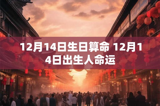 12月14日生日算命 12月14日出生人命运