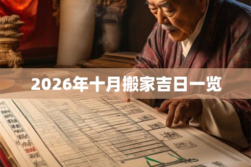 2026年十月搬家吉日一览