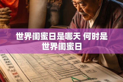 世界闺蜜日是哪天 何时是世界闺蜜日