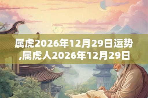 属虎2026年12月29日运势,属虎人2026年12月29日财运,生肖虎2026年12月29日运势