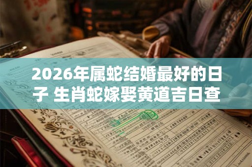 2026年属蛇结婚最好的日子 生肖蛇嫁娶黄道吉日查询 2026年属蛇结婚最好的日子 生肖蛇嫁娶黄道吉日查询