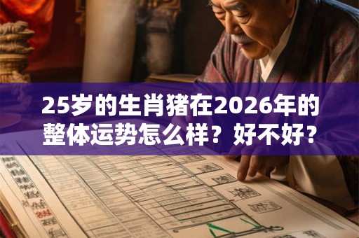 25岁的生肖猪在2026年的整体运势怎么样？好不好？