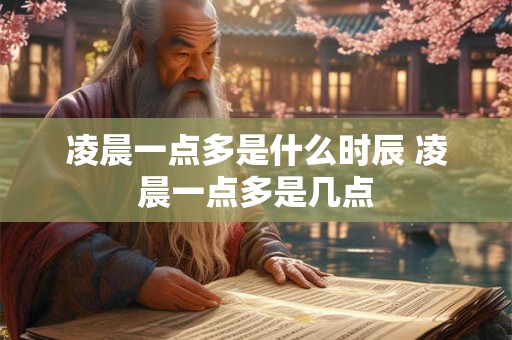 凌晨一点多是什么时辰 凌晨一点多是几点
