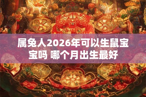 属兔人2026年可以生鼠宝宝吗 哪个月出生最好