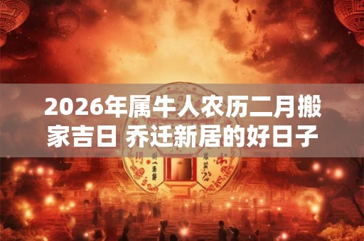 2026年属牛人农历二月搬家吉日 乔迁新居的好日子