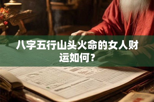 八字五行山头火命的女人财运如何？