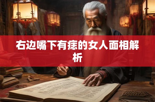 右边嘴下有痣的女人面相解析